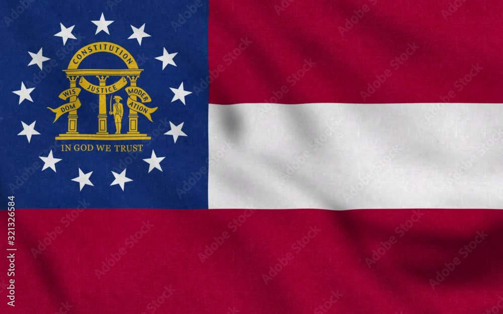 USA Flag of Georgia gently waving in the wind seamless loop animation USA Flag of Georgia gently waving in the wind seamless loop animation