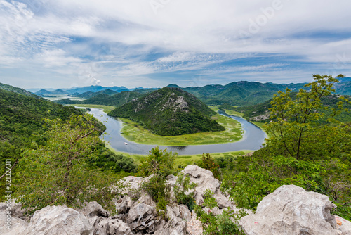National Reserve Shkoder lake in Montenegro, view on canyon of Crnojevica river