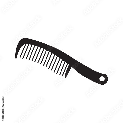 A plastic comb for styling and combing hair flat vector icon