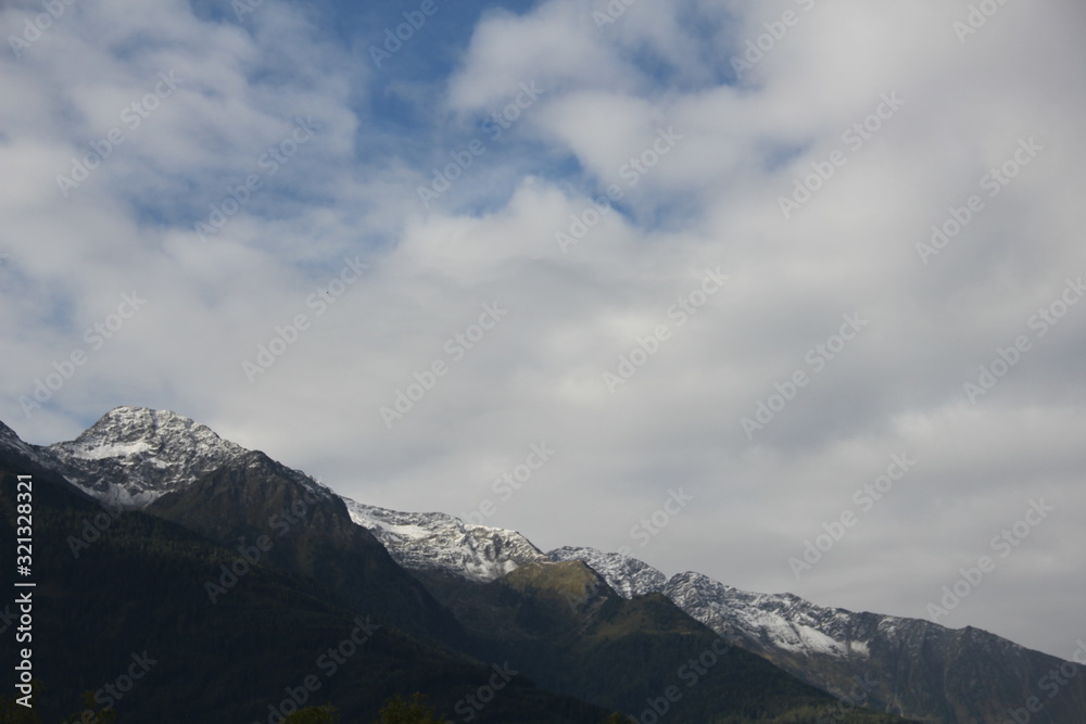 view of snow covered mountains