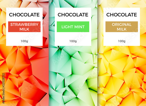 Chocolate bar packaging template design. Chocolate branding product pattern. Vector luxury design package