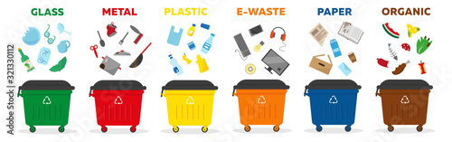 Waste sorting recycling concept. Vector illustration. photo