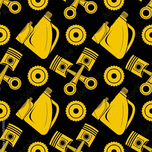 Engine oil seamless pattern. Vector illustration