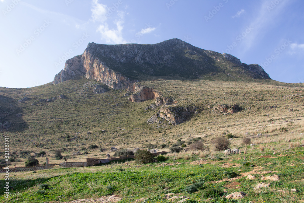 Fototapeta premium Monte Cofano Riserva Naturale, Custonaci, provincia di Trapani, Sicilia, Italia