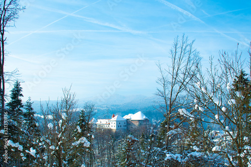 Turjak castle in winter, Turjak, Dolenjska region, Slovenia. photo