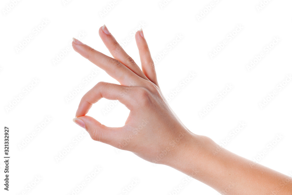 hands take gesture of okay sign isolated on white backgrounds hands take gesture of okay sign isolated on white backgrounds