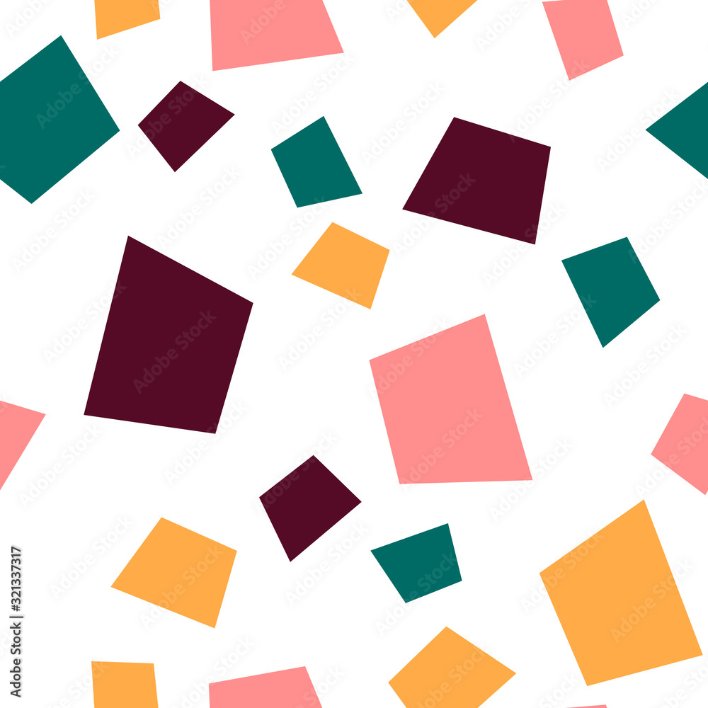 Trendy seamless pattern with graphic abstract geometric shapes. Avant-garde puzzle style. Geometric wallpaper for cover design. Trendy seamless pattern with graphic abstract geometric shapes. Avant-garde puzzle style. Geometric wallpaper for cover design.