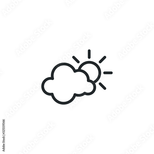 cloud and sun icon template color editable. cloud and sun symbol vector sign isolated on white background illustration for graphic and web design.