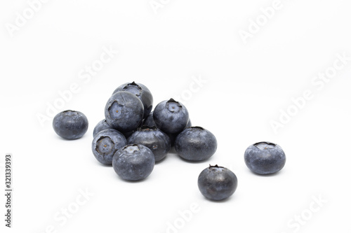 Blue berries of a blueberry on a white background. Blueberries isolated on white background