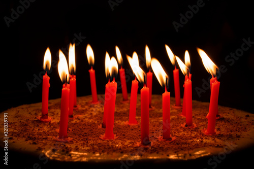 birthday candles on cake