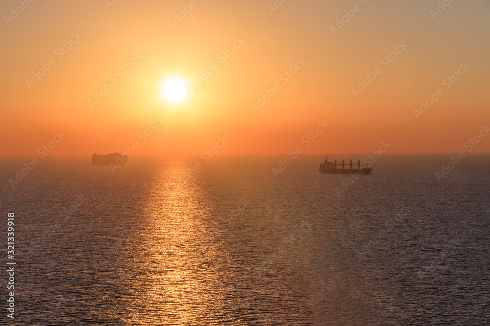sunrise at sea. United Arab Emirates