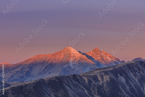 sunrise in Fagaras Mountains, Romania