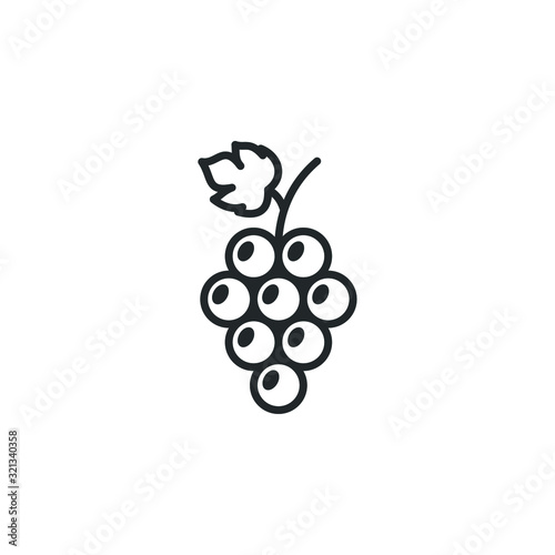 grapes icon template color editable. grapes fruit symbol vector sign isolated on white background illustration for graphic and web design.