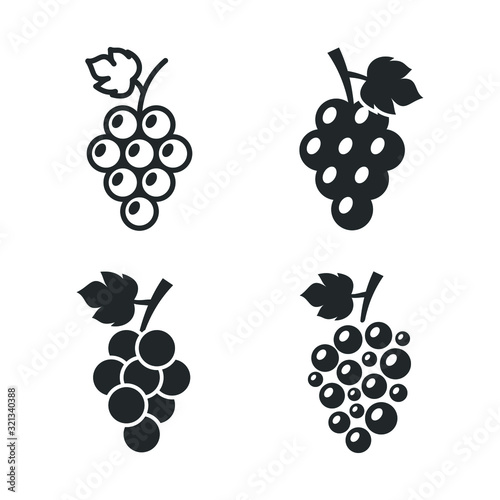 grapes icon template color editable. grapes fruit symbol vector sign isolated on white background illustration for graphic and web design.