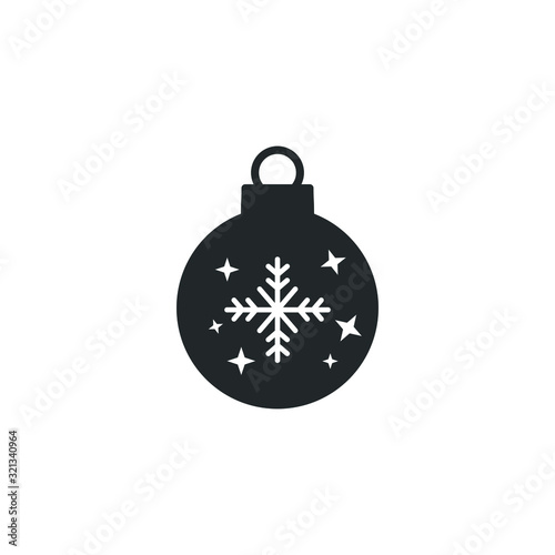 christmas ball icon template color editable. christmas ball symbol vector sign isolated on white background illustration for graphic and web design.