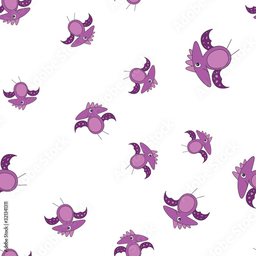 Dinosaur pterodactyl seamless pattern