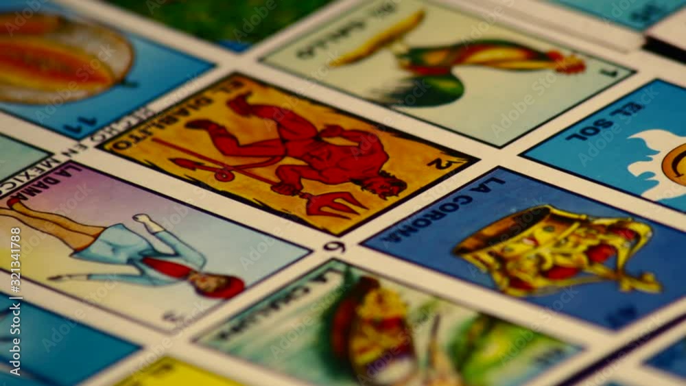 Juego tradicional Lotería Mexicana tradicional Pasatiempo diversión  plano detalle