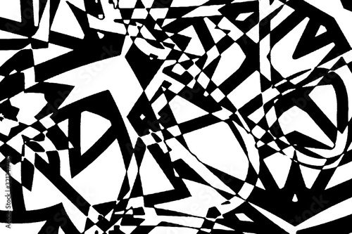 Abstract black and white texture. Monochrome chaotic background