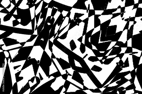 Abstract black and white texture. Monochrome chaotic background