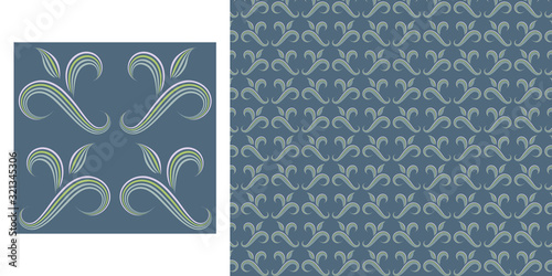 Abstract swirl pattern, includes seamless pattern swatch