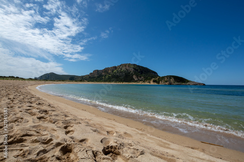 Fototapeta Naklejka Na Ścianę i Meble -  Sandy beaches of Peloponnese, white sand beach Voidokilias near Pylos, Greece