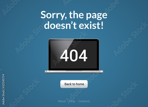 Error 404 page not found. Website 404 web failure. Oops trouble internet warning design