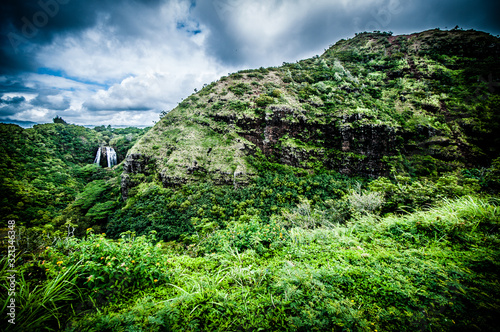 waterfall landscape in Hawaii