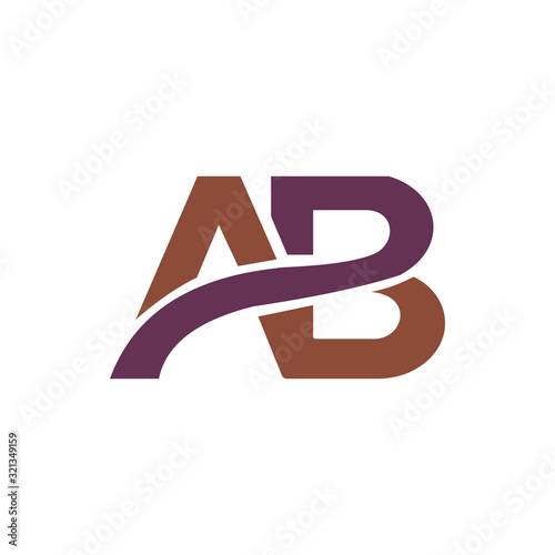 initial letter ab or ba logo vector design