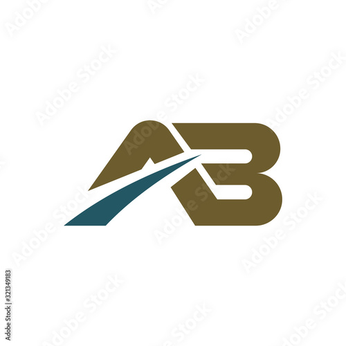 initial letter ab or ba logo vector design