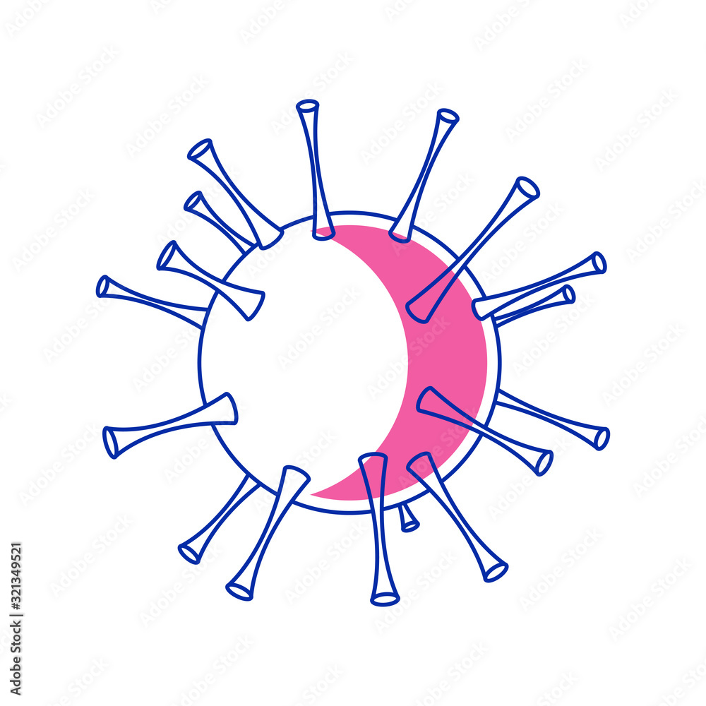 Coronavirus Icon. Biological pollution. Vector. Coronavirus Icon. Biological pollution. Vector.