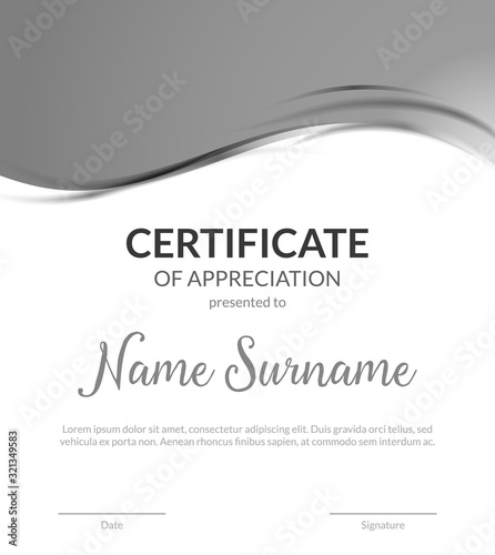 Certificate award diploma template design. Certificate appreciation modern business card award design