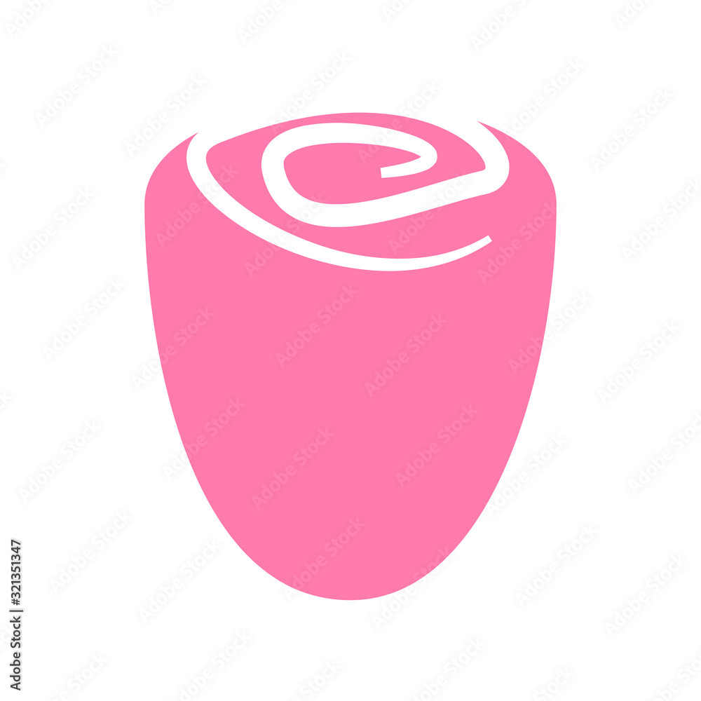 Rose Flower Icon - Isolated On White Background - Vector. Flat Rose Flower Logo. Simple Flower Icon For Tulip Template, Spa Label, Floral Logo, Wellness And Blooming Rose Icon