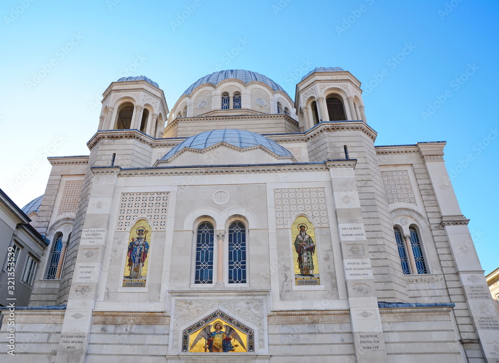TRIESTE ITALY , January 13, 2020: The city of Trieste / The church of San Spiridione