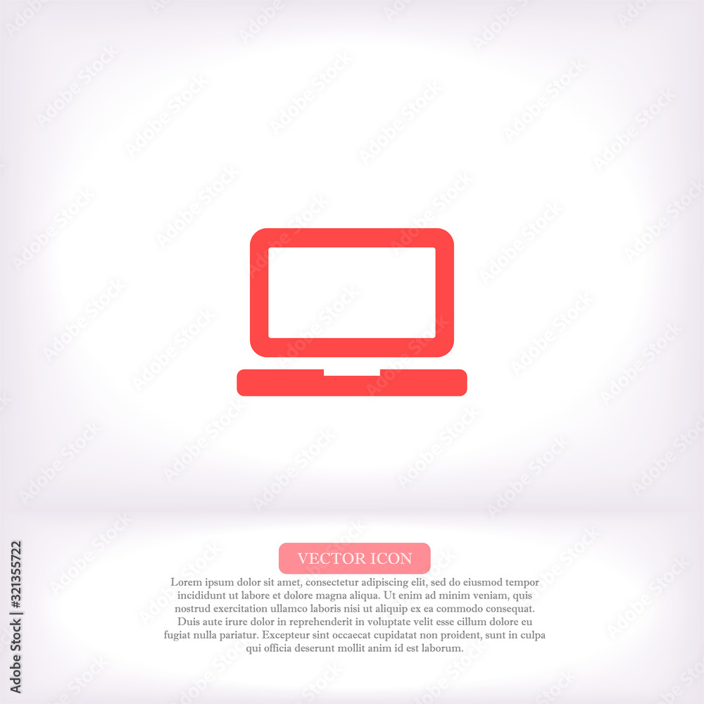 Laptop vector icon , lorem ipsum Flat design Laptop vector icon , lorem ipsum Flat design