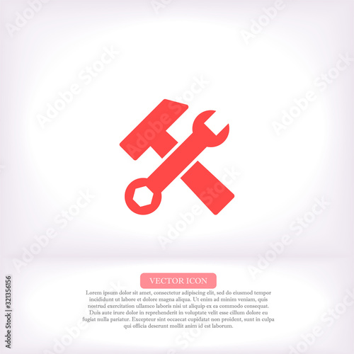 Tool vector icon , lorem ipsum Flat design