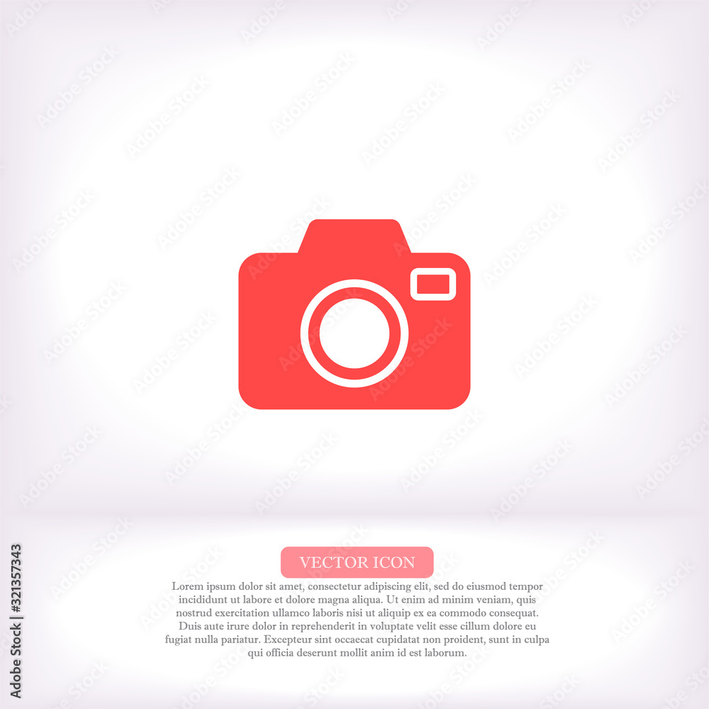 Camera vector icon , lorem ipsum Flat design Camera vector icon , lorem ipsum Flat design