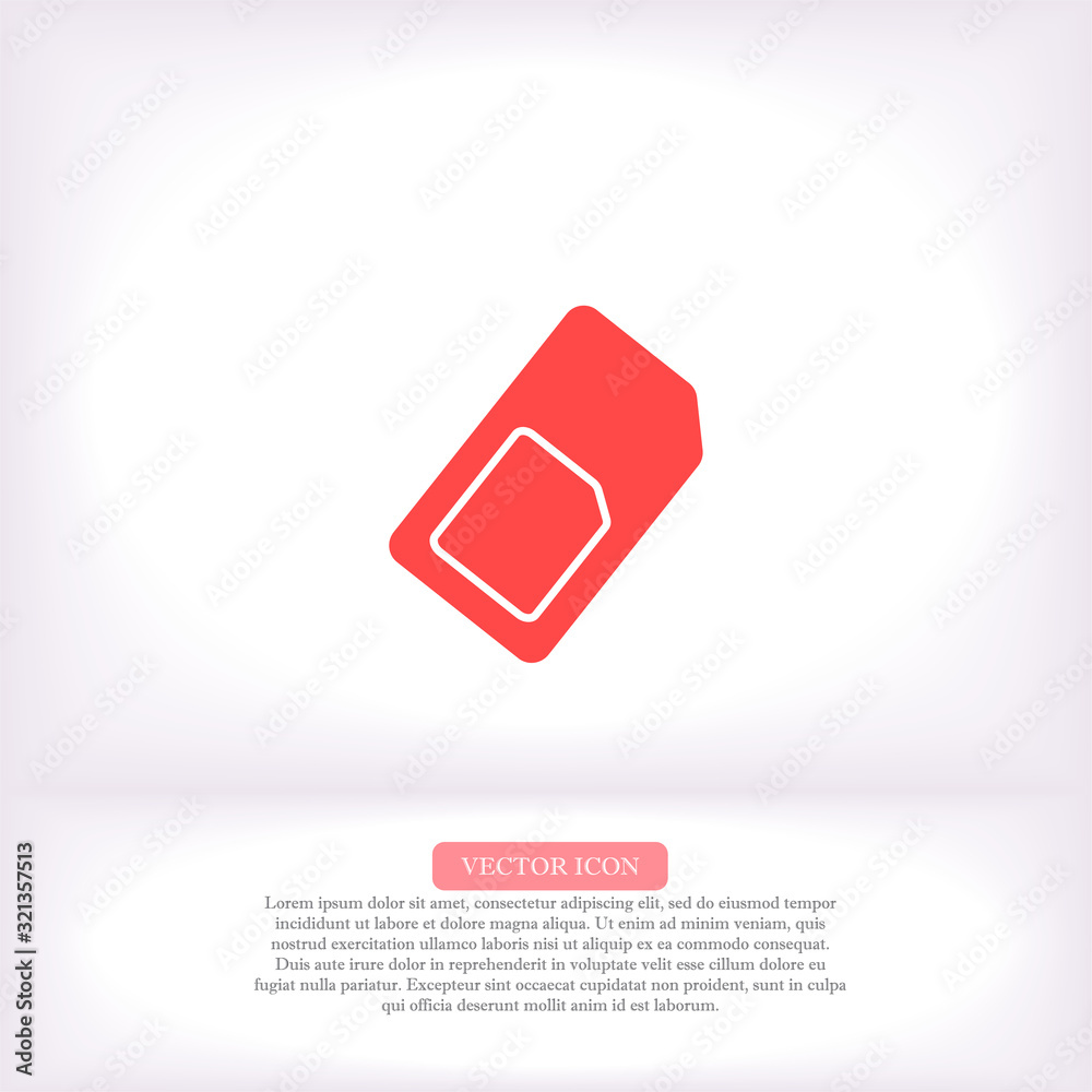 Sim card icon , lorem ipsum Flat design Sim card icon , lorem ipsum Flat design