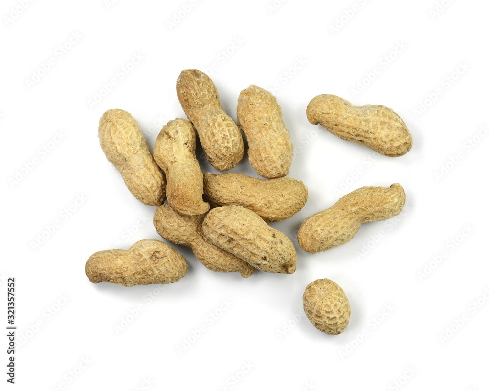 Peanuts isolated on the white background. Peanuts pod or arachis isolated on white background Peanuts isolated on the white background. Peanuts pod or arachis isolated on white background