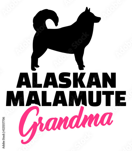 Alaskan Malamute Grandma with silhouette