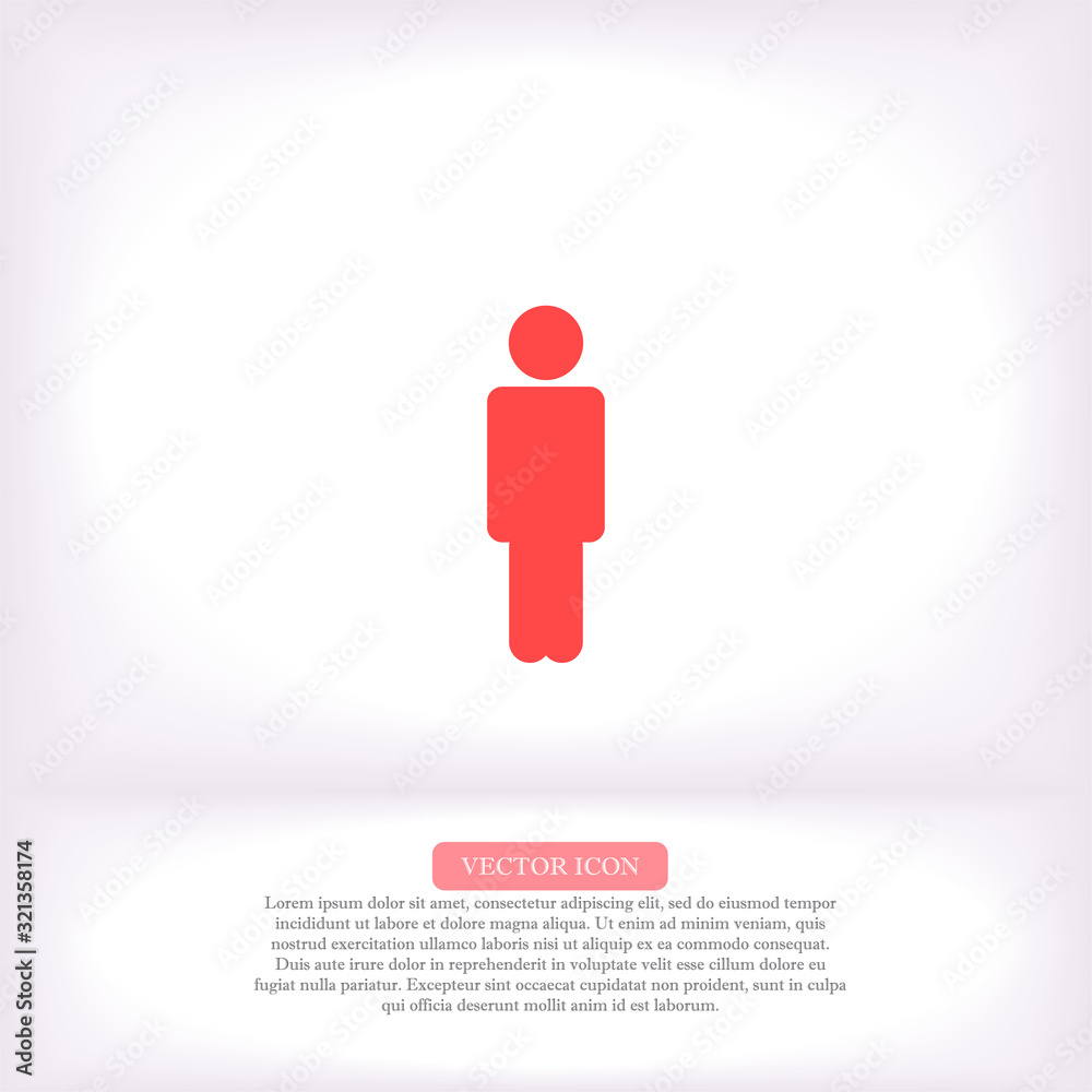 Human vector icon , lorem ipsum Flat design Human vector icon , lorem ipsum Flat design