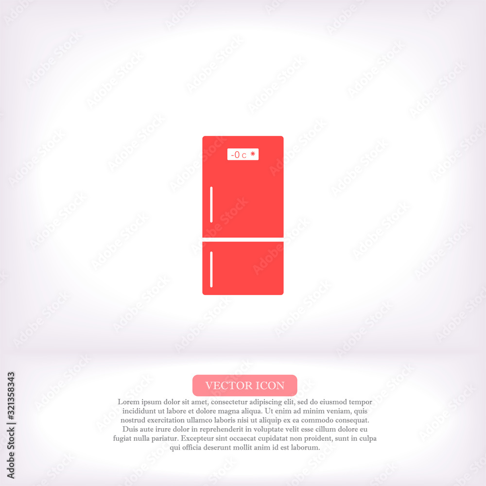 Fridge vector icon , lorem ipsum Flat design Fridge vector icon , lorem ipsum Flat design