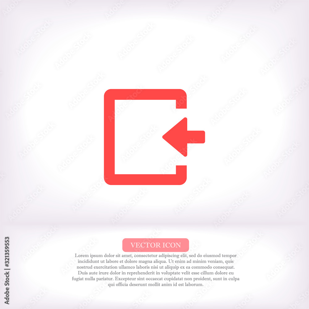 ENTRANCE vector icon , lorem ipsum Flat design ENTRANCE vector icon , lorem ipsum Flat design