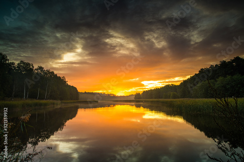Sunrise on the lake. High resolution nature landscape. © roobcio