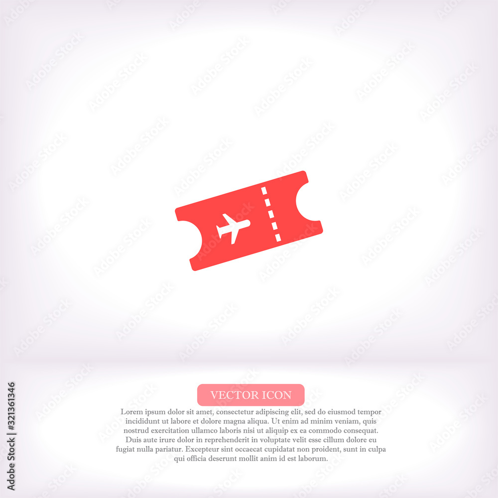 Ticket vector icon , lorem ipsum Flat design Ticket vector icon , lorem ipsum Flat design
