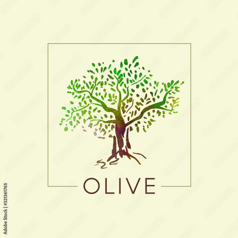 Obraz premium Logo with olive tree