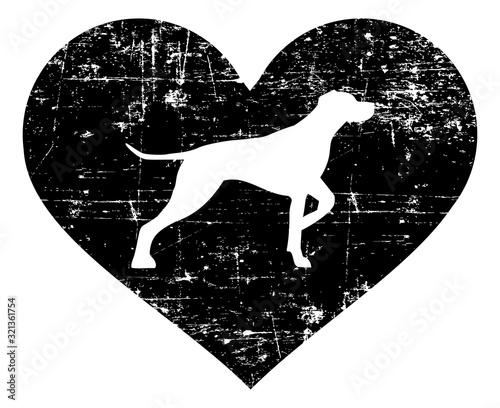 German Shorthaired Pointer in heart black and white