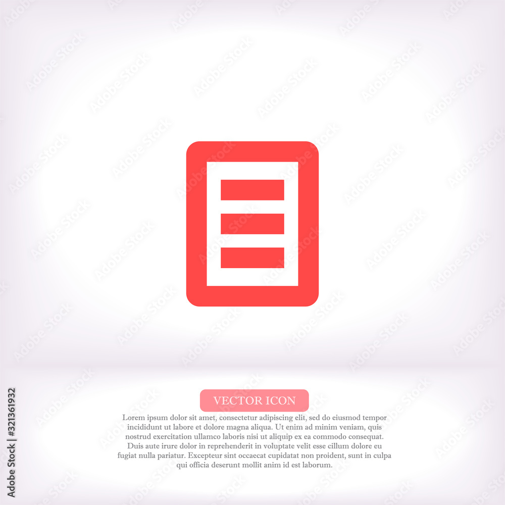 List vector icon , lorem ipsum Flat design List vector icon , lorem ipsum Flat design