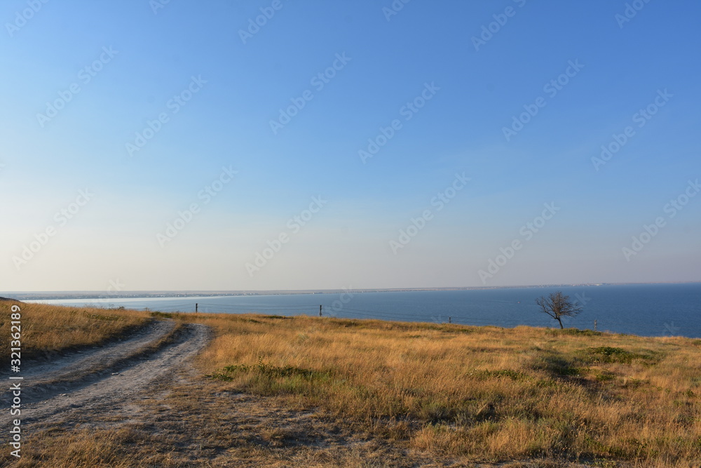 landscape with sea and blue sky