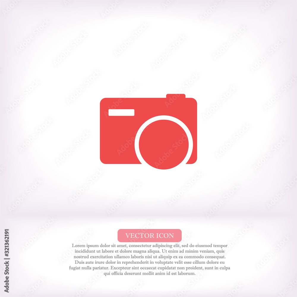 Camera vector icon , lorem ipsum Flat design Camera vector icon , lorem ipsum Flat design