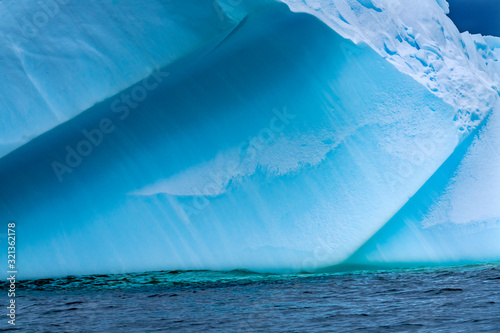 Floating Blue Iceberg Closeup Water Antarctica